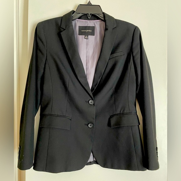 4P Banana Republic Black Classic Blazer Fully Lined Single